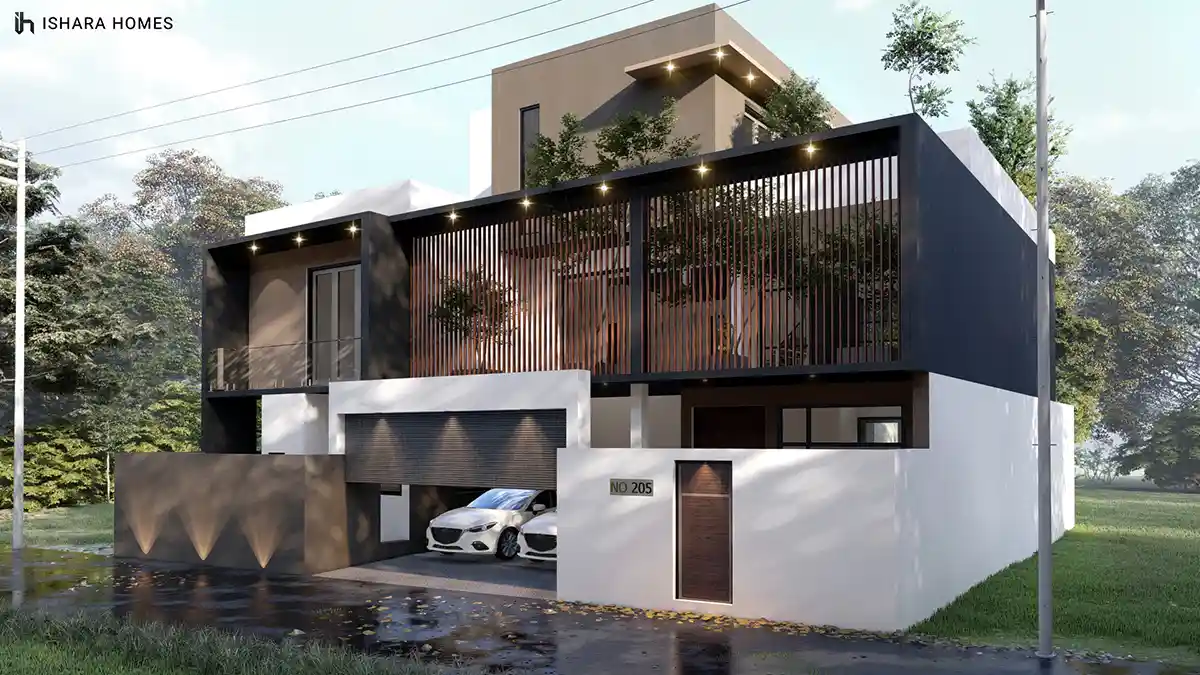 The D-Square House box type city-view home in Malabe by Ishara Homes