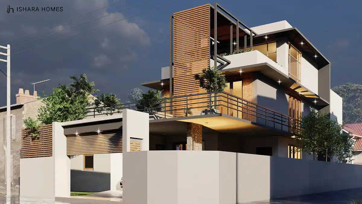 The Ardoran, a bold box type residence in Kadawatha designed and built by Ishara Homes