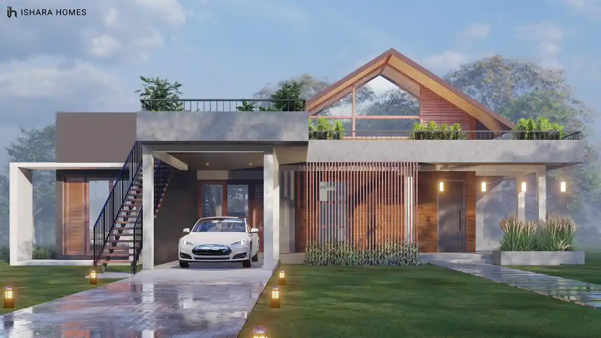 The Barn House modern tropical barn house in Awlegama by Ishara Homes