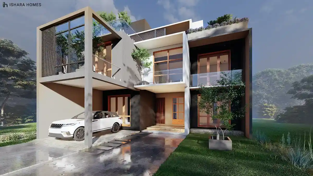 The Box-Frame House box-frame modern home in Kurunegala by Ishara Homes