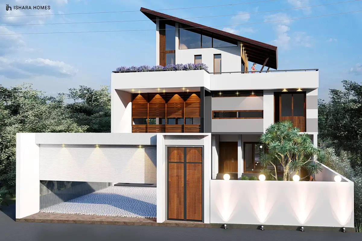 The Great Mansion contemporary shed-roof mansion in Bibile by Ishara Homes