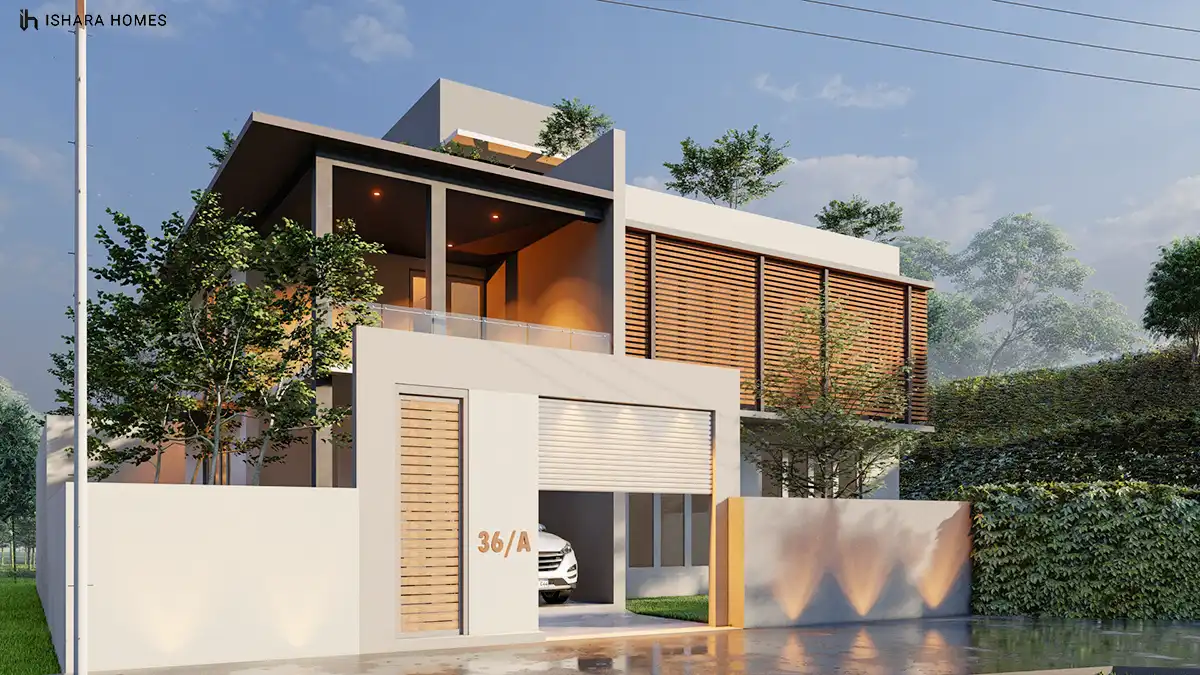 The Moonscape modern steel-façade residence in Avissawella by Ishara Homes