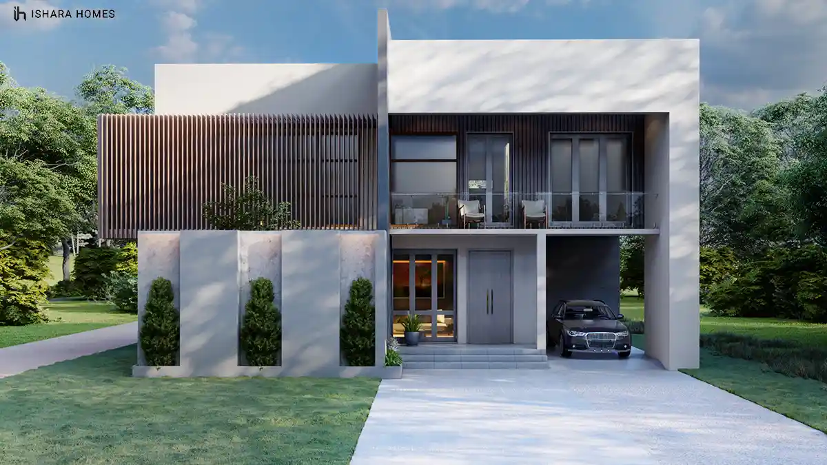 The Sorabora House glass-façade box type home in Mahiyanganaya by Ishara Homes