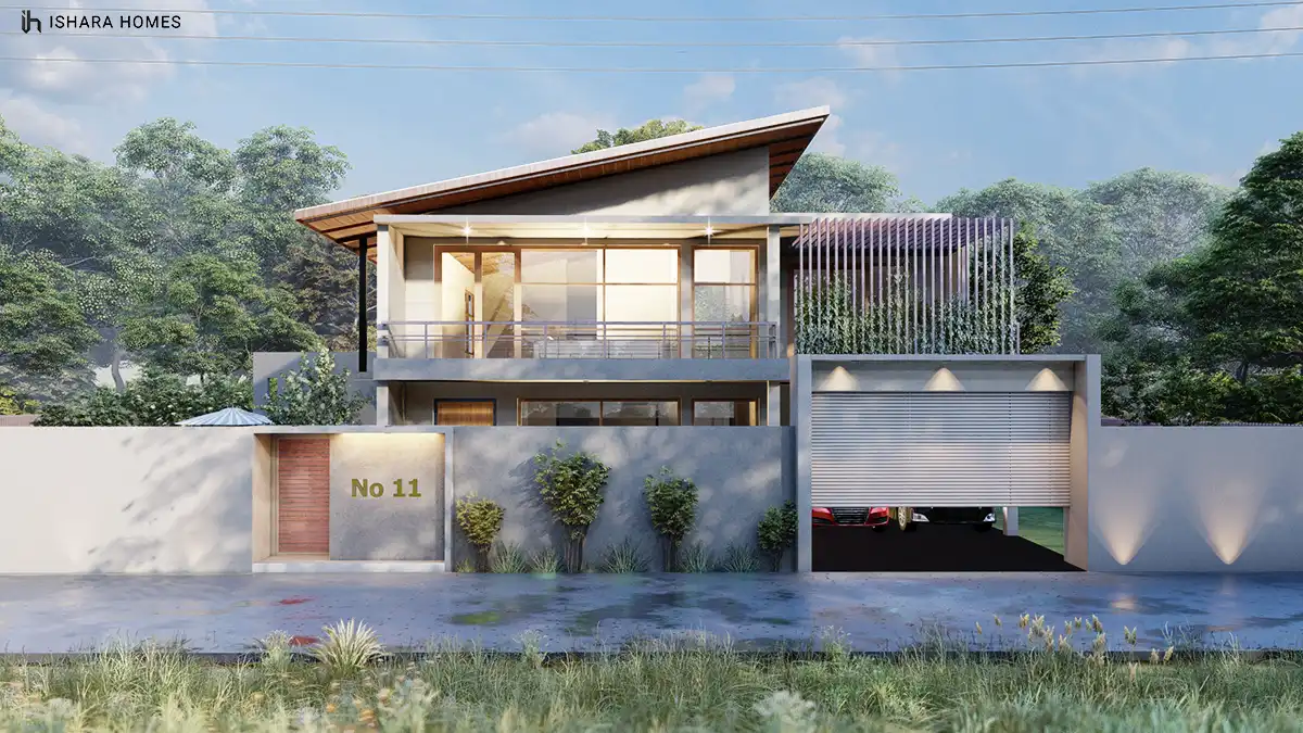 The Springfields shed-roof modern residence in Kurunegala by Ishara Homes