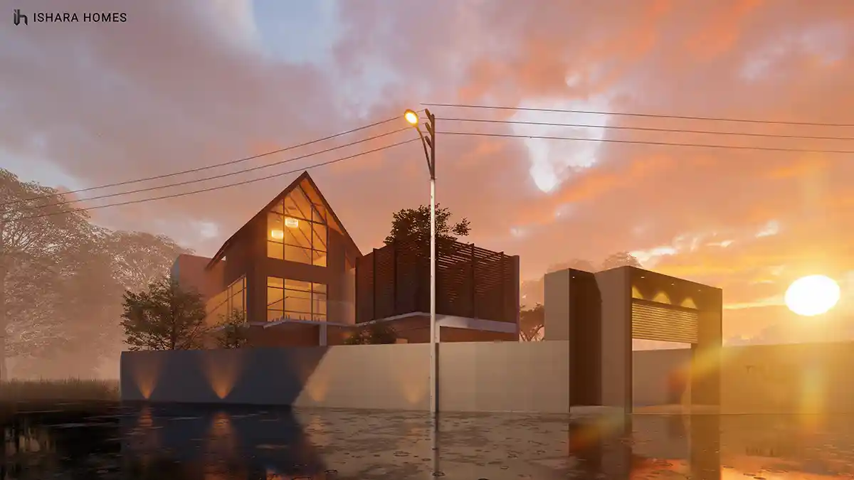 The Twilight Gables contemporary gable-roof home in Kurunegala by Ishara Homes